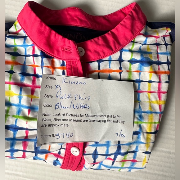Kinöna Golf Women’s Shirt XS Italian Fabric 1/4‎ Zipper 3/4 Sleeve $119 - Picture 7 of 7